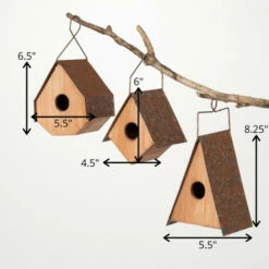 New ⌛ Sullivans Modern Bird Abodes - Set Of 3; Brown 😉 -Sullivans Sales unnamed file 793