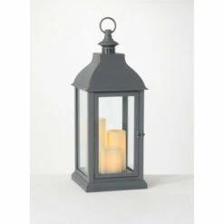 Deals 🌟 Sullivans 25" Jumbo Lantern With 3 LED Pillar Candles 🔥
