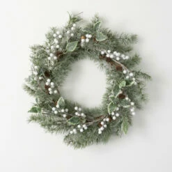 New 🌟 Sullivans 20" Artificial Pine Leaf And Berry Wreath 🔔