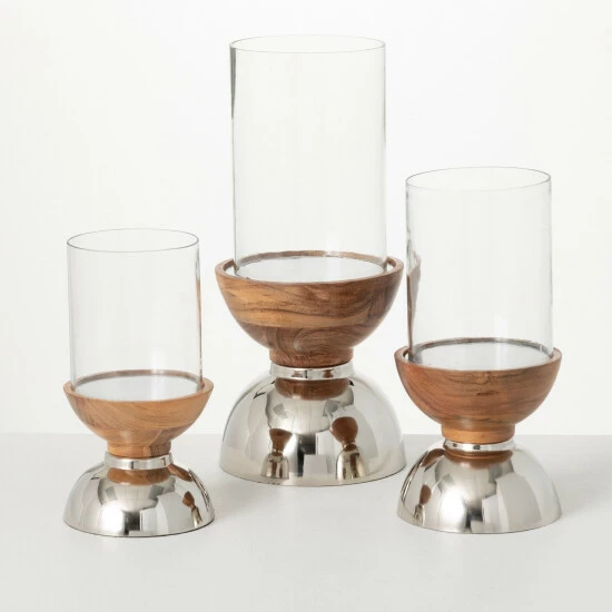Best Sale ๐ Sullivans Silver-Based Wood Pillar Candle Holder - Set Of 3 โจ 3 Best Sale ๐ Sullivans Silver-Based Wood Pillar Candle Holder - Set Of 3 โจ