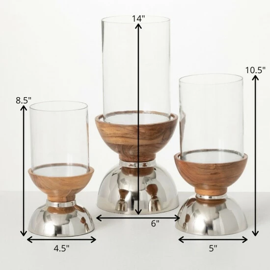 Best Sale ๐ Sullivans Silver-Based Wood Pillar Candle Holder - Set Of 3 โจ 6 Best Sale ๐ Sullivans Silver-Based Wood Pillar Candle Holder - Set Of 3 โจ - Image 4