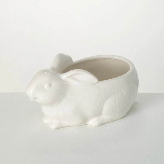 New 💯 Sullivans Glazed White Decorative Bunny Planter 💯 3 New 💯 Sullivans Glazed White Decorative Bunny Planter 💯