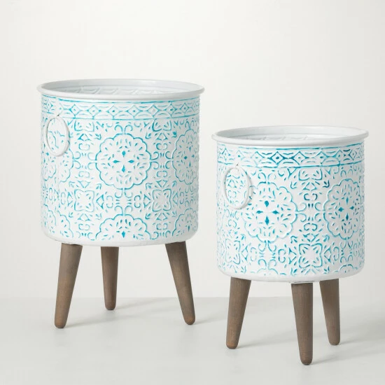 Budget โค๏ธ Sullivans Mediterranean Raised Metal Planters - Set Of 2 ๐งจ 3 Budget โค๏ธ Sullivans Mediterranean Raised Metal Planters - Set Of 2 ๐งจ