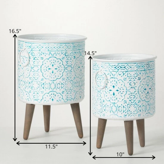 Budget โค๏ธ Sullivans Mediterranean Raised Metal Planters - Set Of 2 ๐งจ 6 Budget โค๏ธ Sullivans Mediterranean Raised Metal Planters - Set Of 2 ๐งจ - Image 4