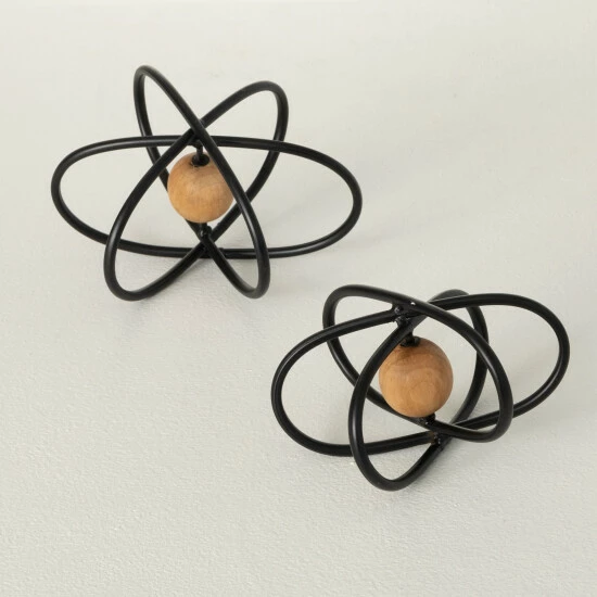 Discount ⌛ Sullivans 4 In. Ultra-Modern Atomic-Shape Art - Set Of 2; Black ✨ 3 Discount ⌛ Sullivans 4 In. Ultra-Modern Atomic-Shape Art - Set Of 2; Black ✨